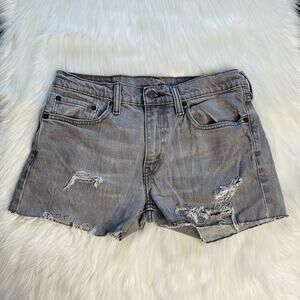 Levi’s 511 Slim Fit Distressed Gray Denim Cut Offs